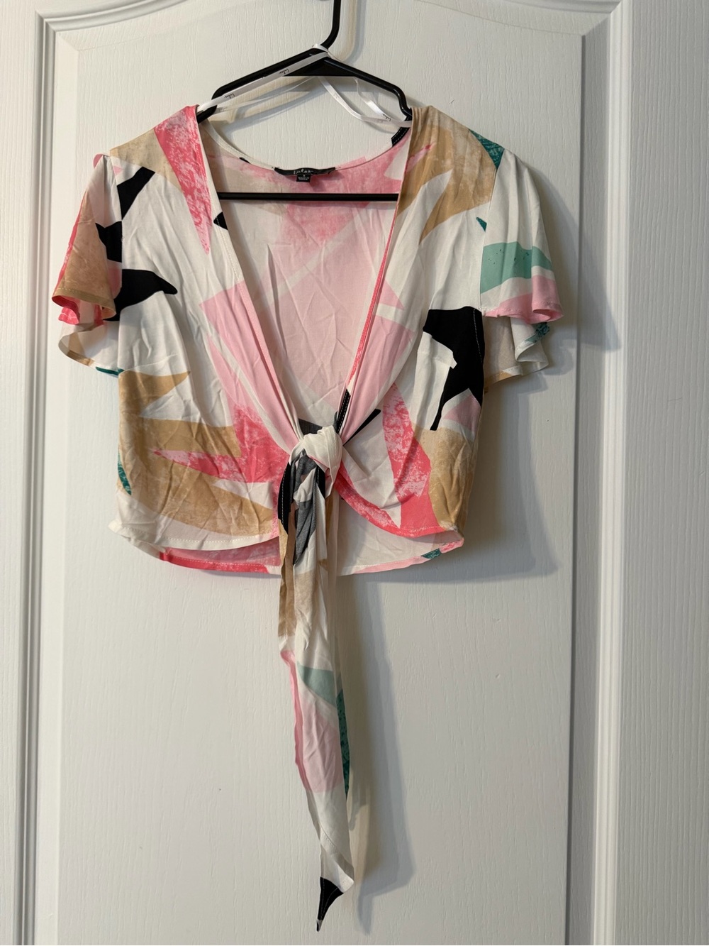 Lulu's Front-Tie Crop Top, Small